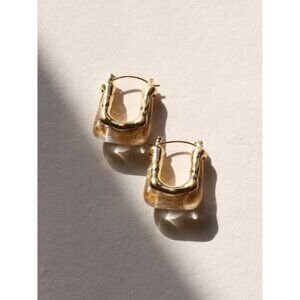 14K Gold Filled White Resin Earrings